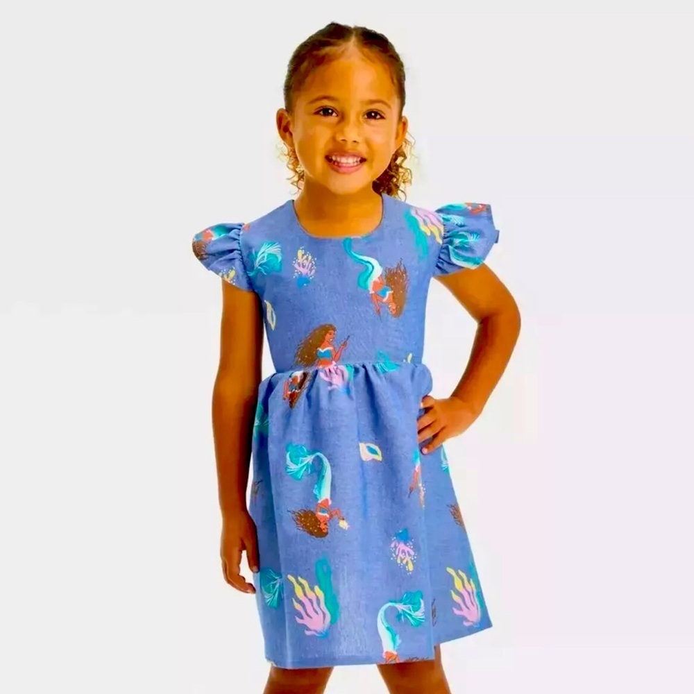 NWT - Disney - The Little Mermaid Ruffle‎ & Bow Dress